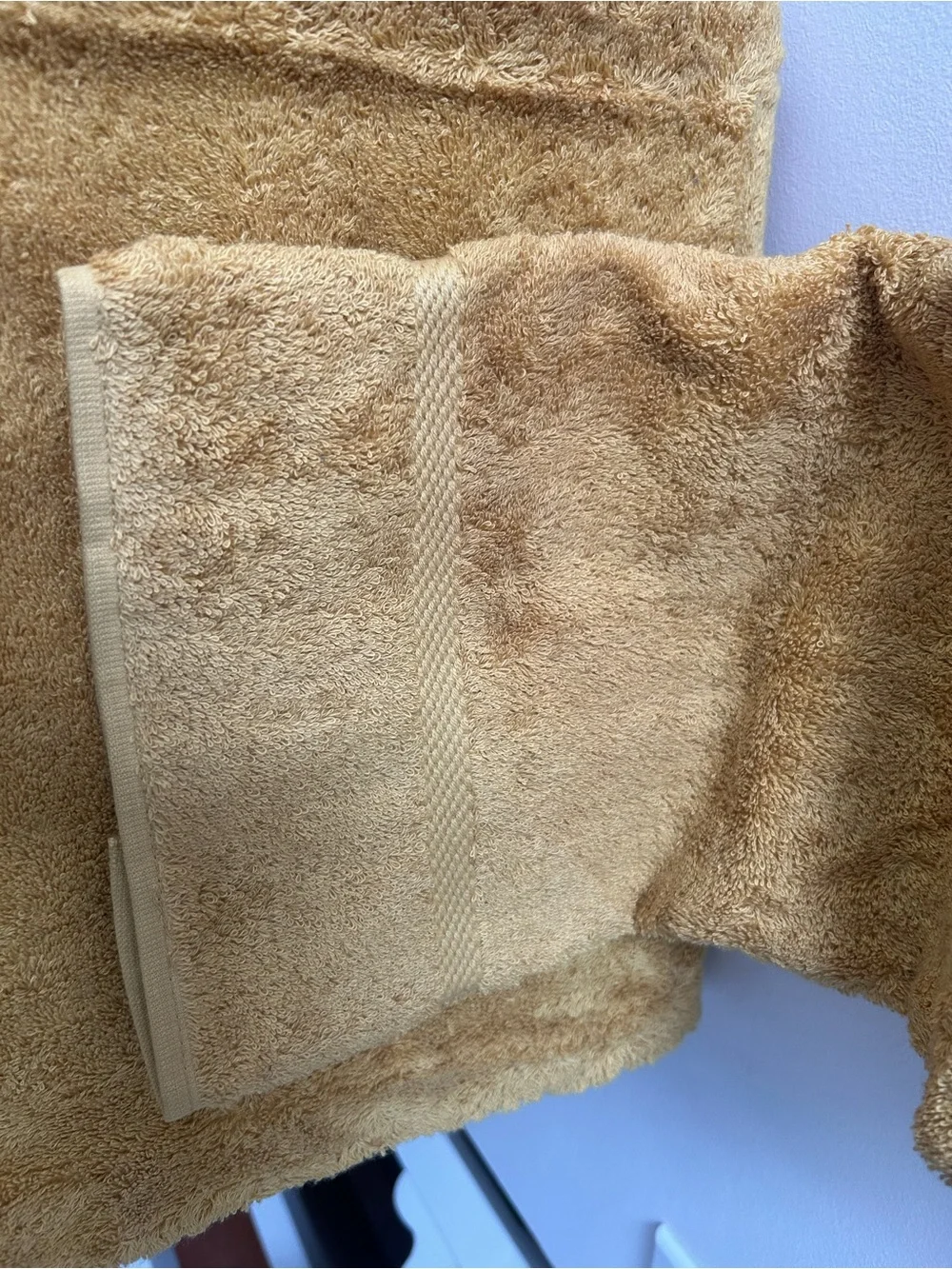 Fieldcrest Towels Vintage Golden Gold Color Cotton 1 Bath Towel & 1 Hand Towel